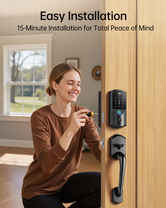 Firstriver Smart Lock WiFi Fingerprint Keyless Entry Deadbolt Digital Keypad App Control Alexa Google