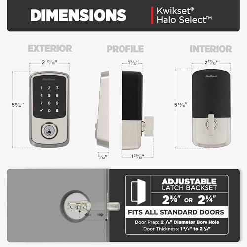 Kwikset Aura Reach Smart Lock Matter Bluetooth Keyless Entry Deadbolt Auto Unlock Satin Nickel