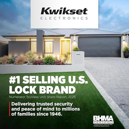 Kwikset Aura Reach Smart Lock Matter Bluetooth Keyless Entry Deadbolt Auto Unlock Satin Nickel