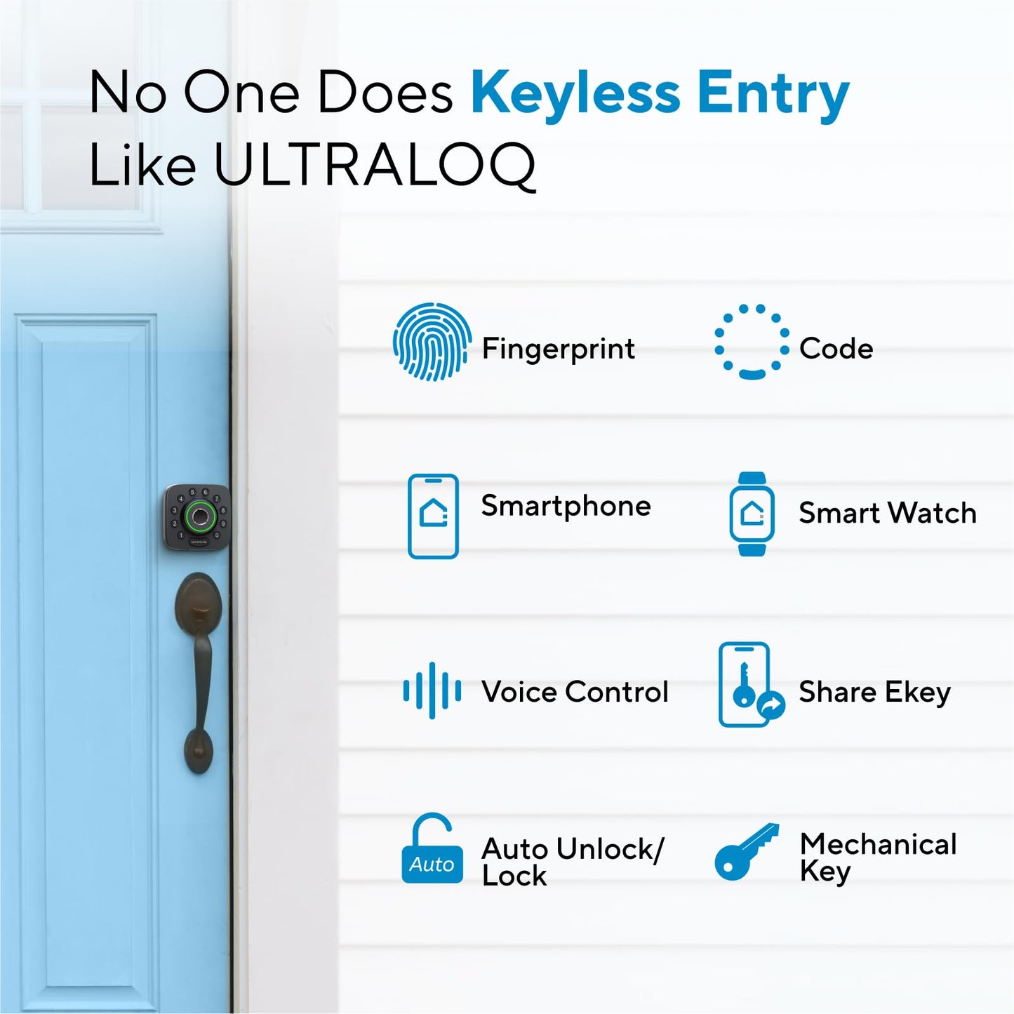 ULTRALOQ U-Bolt Pro WiFi Smart Lock Fingerprint Keyless Entry Deadbolt App Control Auto Unlock IP65 Waterproof