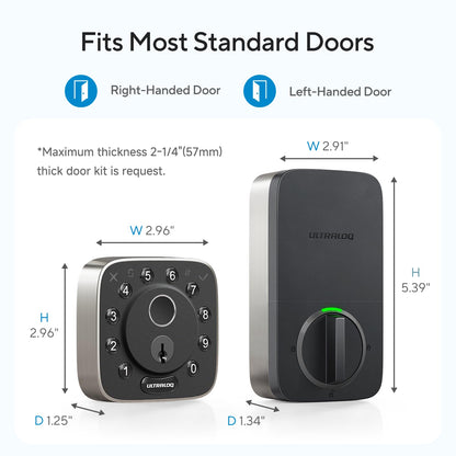 ULTRALOQ Bolt 2025 Smart Lock Fingerprint Matter Keyless Entry Deadbolt Apple Home Alexa Google BHMA AAA