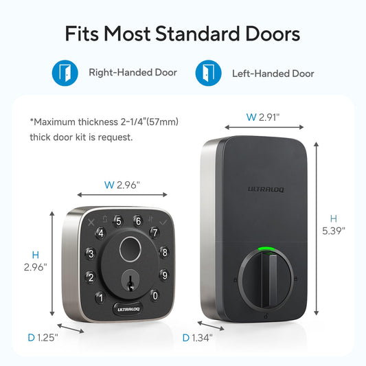 ULTRALOQ Bolt 2025 Smart Lock Fingerprint Matter Keyless Entry Deadbolt Apple Home Alexa Google BHMA AAA