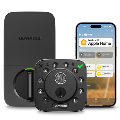 ULTRALOQ Bolt Smart Lock Fingerprint WiFi Deadbolt with App Control Apple Home Alexa Google Door Sensor