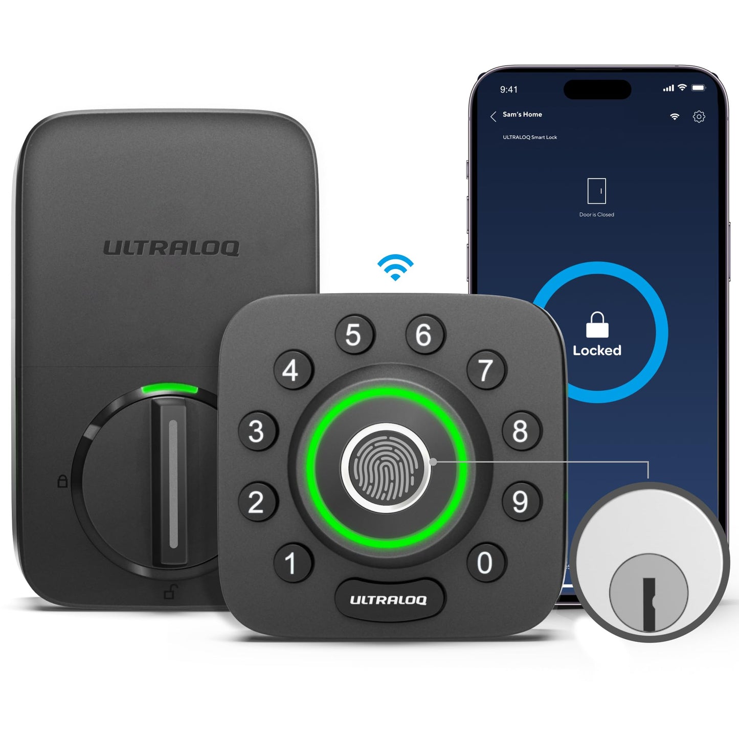ULTRALOQ U-Bolt Pro WiFi Smart Lock Fingerprint Keyless Entry Deadbolt App Control Auto Unlock IP65 Waterproof