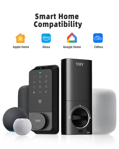Smart Door Lock Apple Home Key Fingerprint Keyless Entry WiFi Deadbolt Keypad Alexa Google IP65