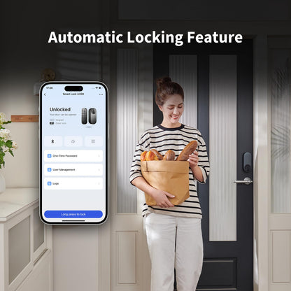 Aqara U200 Smart Lock Fingerprint Keypad Matter Apple Home Key Keyless Entry Alexa SmartThings Black