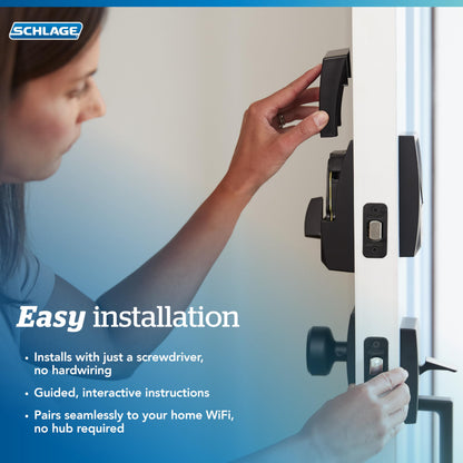 Schlage Encode Smart WiFi Deadbolt Lock Touchscreen Keyless Entry App Control Alexa Google Satin Nickel