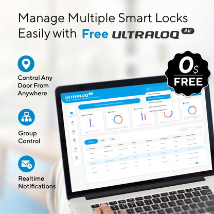 ULTRALOQ U-Bolt Pro WiFi Smart Lock Fingerprint Keyless Entry Deadbolt App Control Auto Unlock IP65 Waterproof