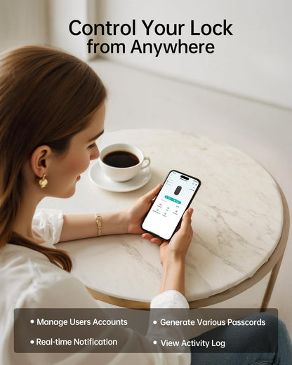 Firstriver Smart Lock WiFi Fingerprint Keyless Entry Deadbolt Digital Keypad App Control Alexa Google