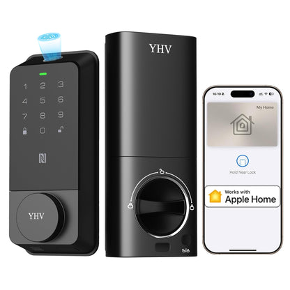 Smart Door Lock Apple Home Key Fingerprint Keyless Entry WiFi Deadbolt Keypad Alexa Google IP65