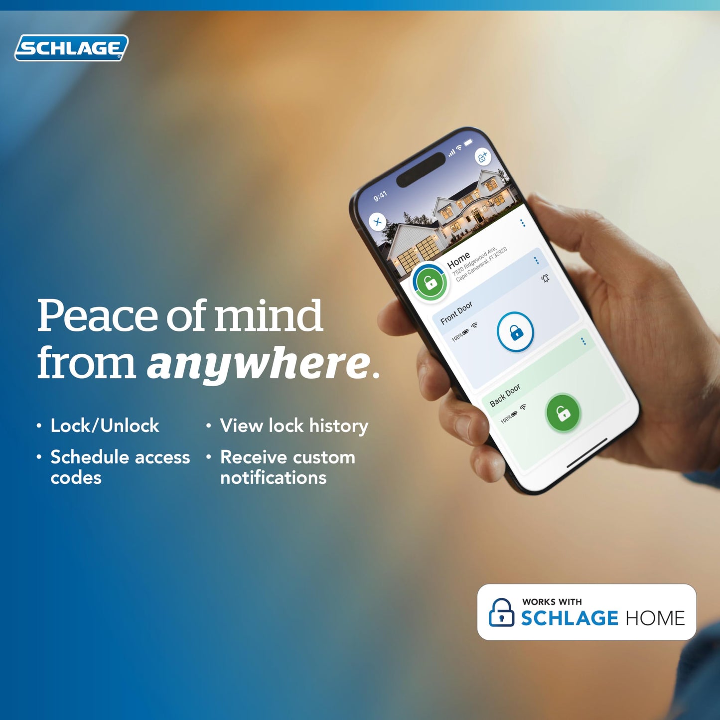 Schlage Encode Smart WiFi Deadbolt Lock Touchscreen Keyless Entry App Control Alexa Google Satin Nickel