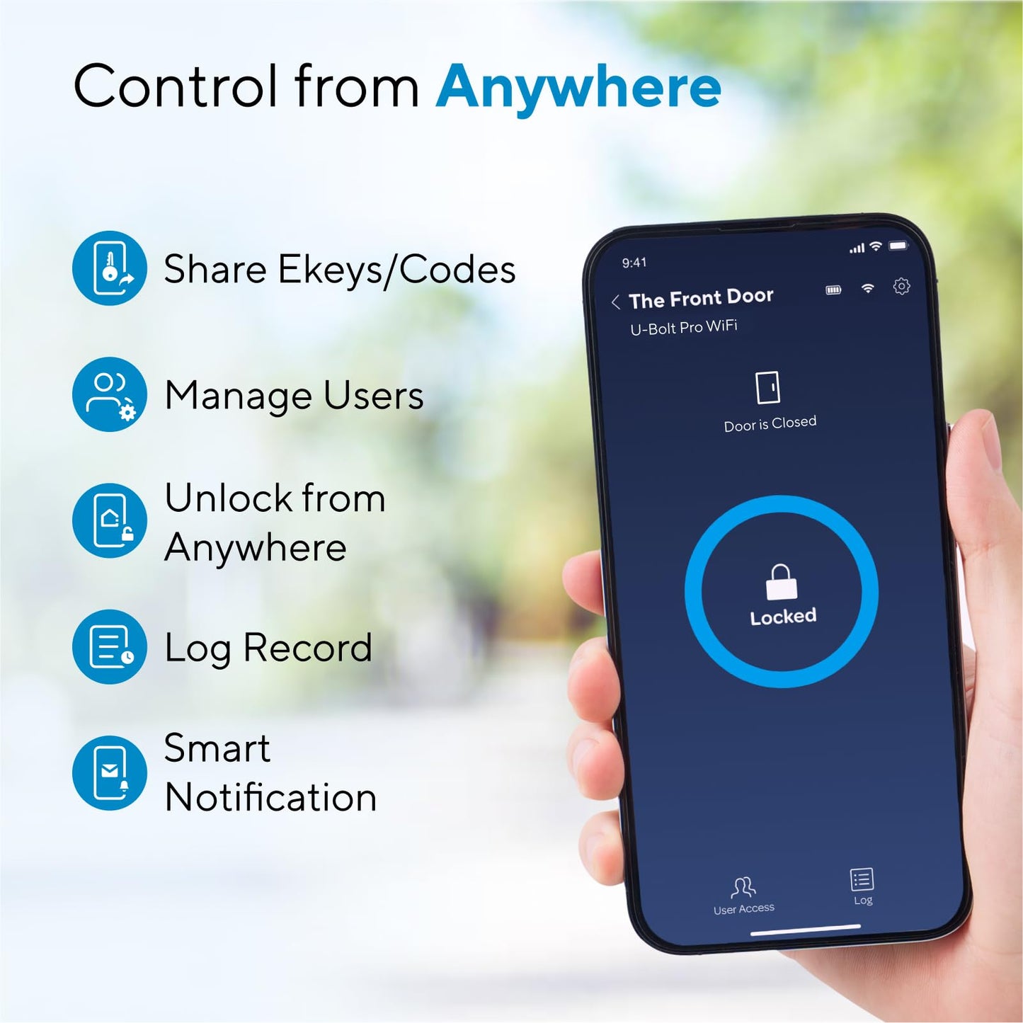 ULTRALOQ U-Bolt Pro WiFi Smart Lock Fingerprint Keyless Entry Deadbolt App Control Auto Unlock IP65 Waterproof
