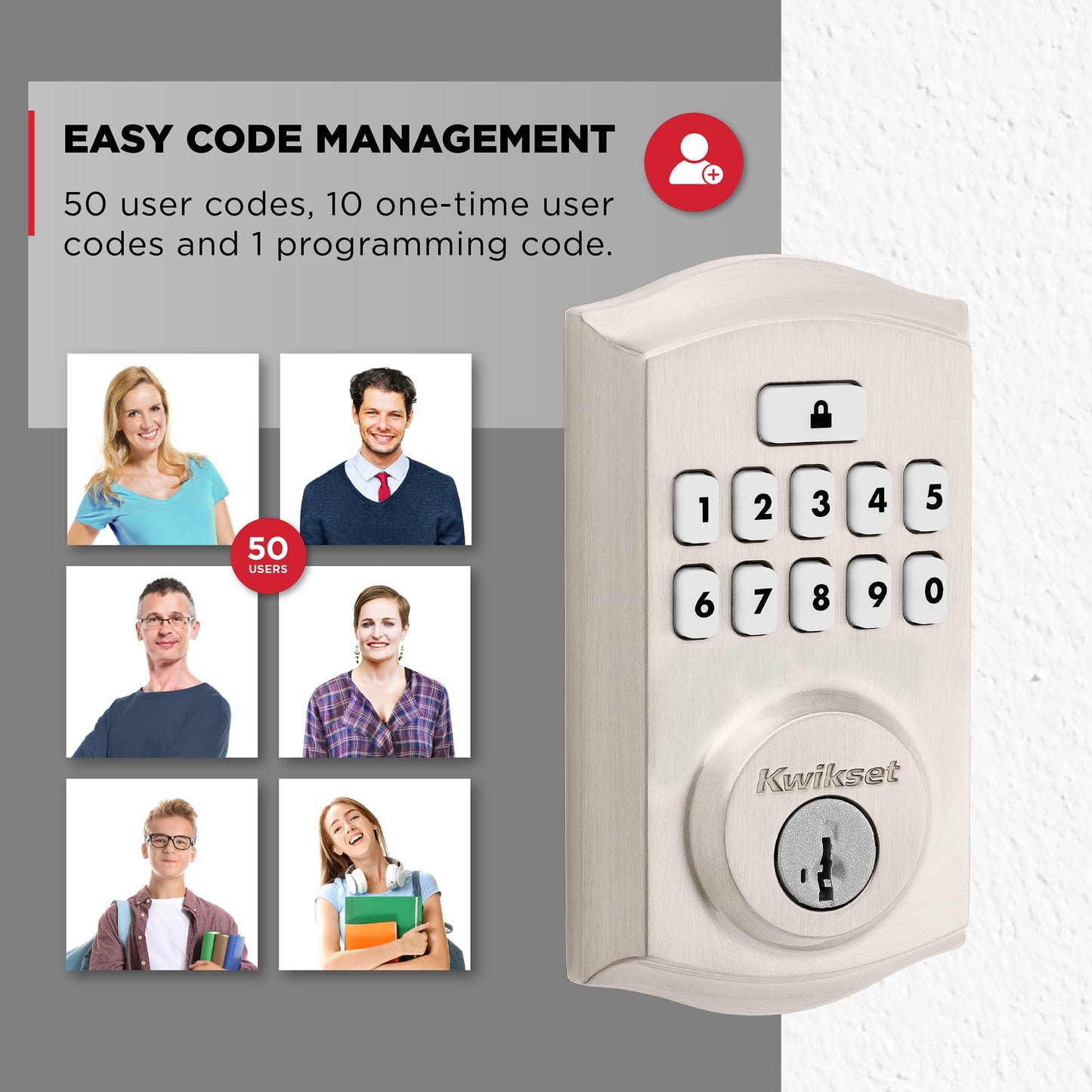 Kwikset SmartCode 260 Keyless Entry Deadbolt Keypad Lock Auto-Lock Secure Satin Nickel