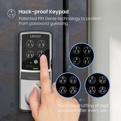 Lockly Secure Pro Smart Lock Fingerprint Keyless Entry Deadbolt PIN Genie Keypad WiFi Hub Alexa Google