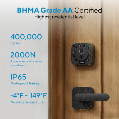ULTRALOQ Bolt Smart Lock Fingerprint WiFi Deadbolt with App Control Apple Home Alexa Google Door Sensor