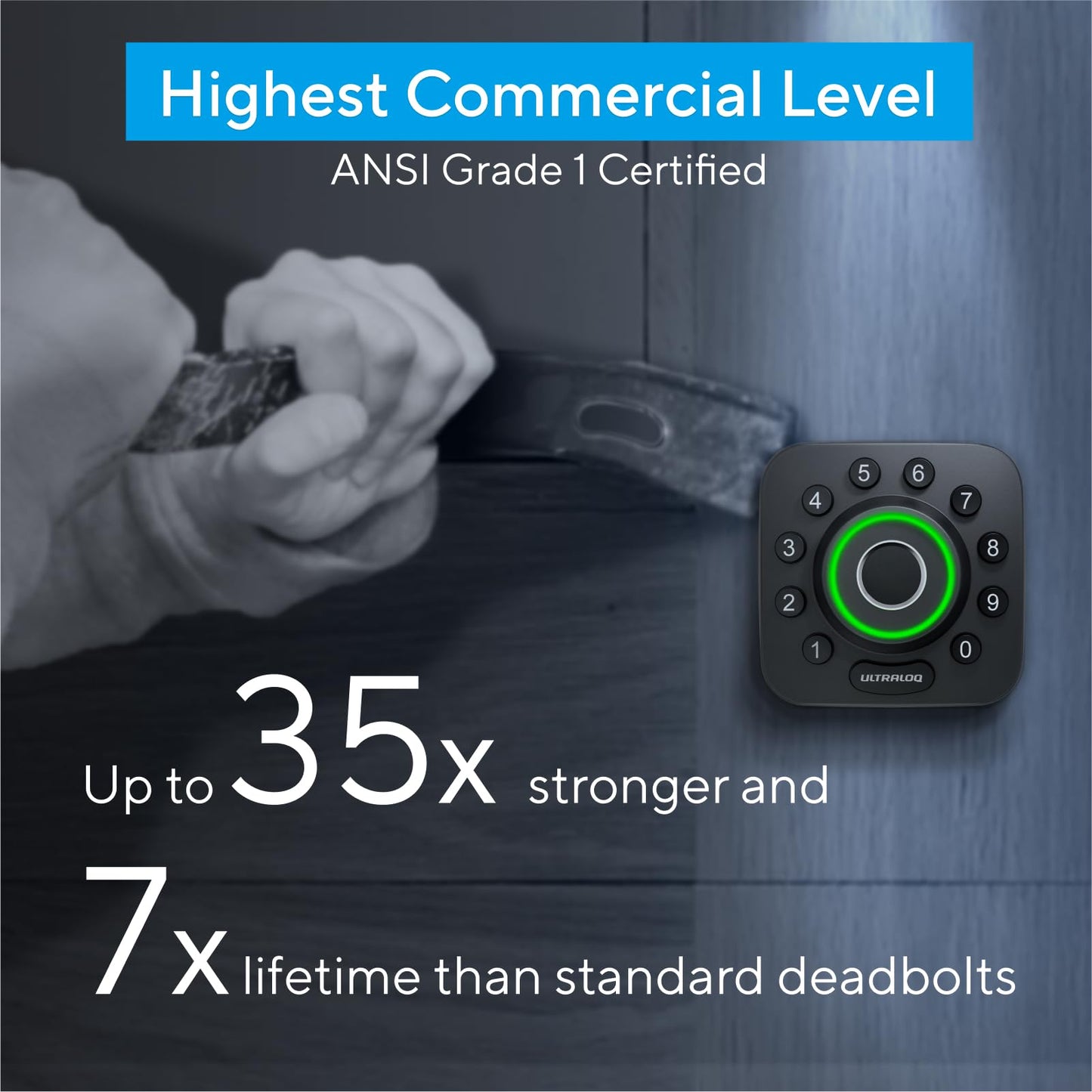 ULTRALOQ U-Bolt Pro WiFi Smart Lock Fingerprint Keyless Entry Deadbolt App Control Auto Unlock IP65 Waterproof