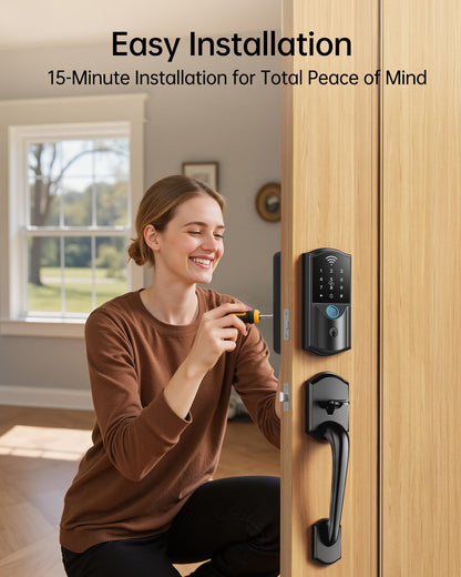 Firstriver Smart Lock WiFi Fingerprint Keyless Entry Deadbolt Digital Keypad App Control Alexa Google
